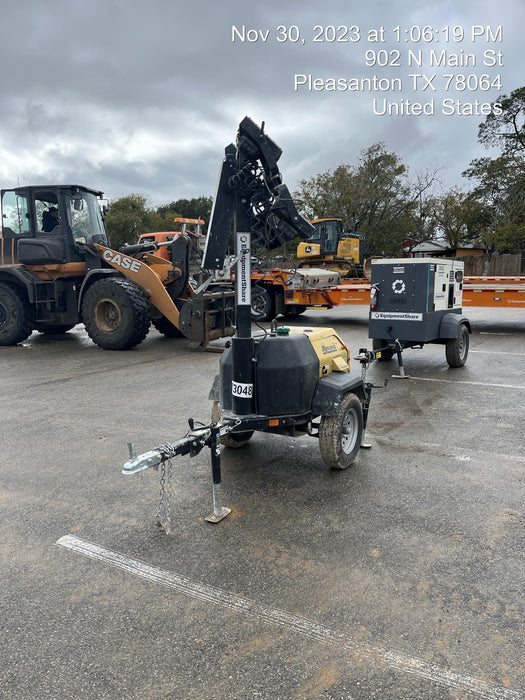 2022 Allmand NLV3GR (4) LED Light Fixture 350W, 23' Vertical Mast, 3kW Prime, Towable, ES Decals, T3