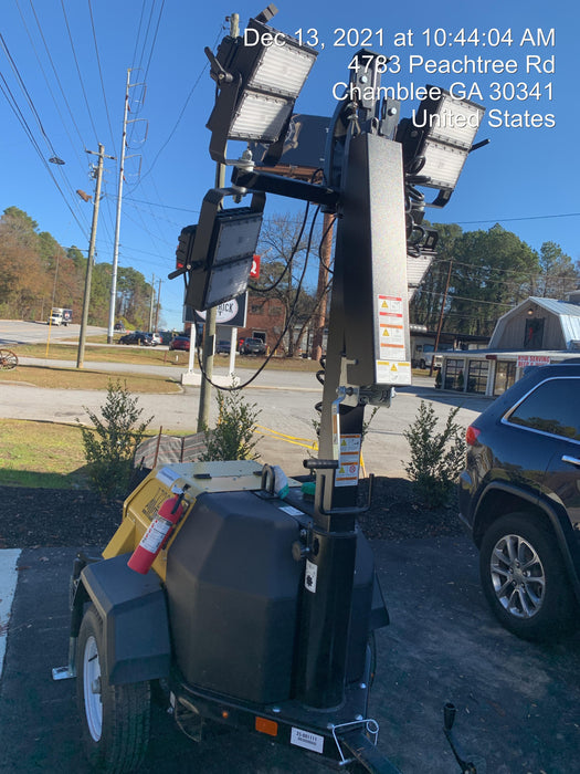 2021 Allmand NLV3GR (4) LED Light Fixture 350W, 23' Vertical Mast, 3kW Prime, Towable, Deep Sea L401, Leveling Jacks, Yanmar T4F 5.8hp