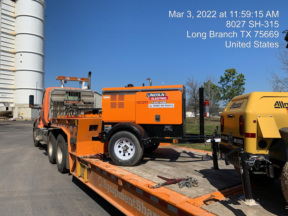 2021 Lincoln Electric Vantage 322 Vantage 322 Ready Pak 3 w/ Decals, ORANGE (includes trailer, cable rack, fender light kit) NO Telematics