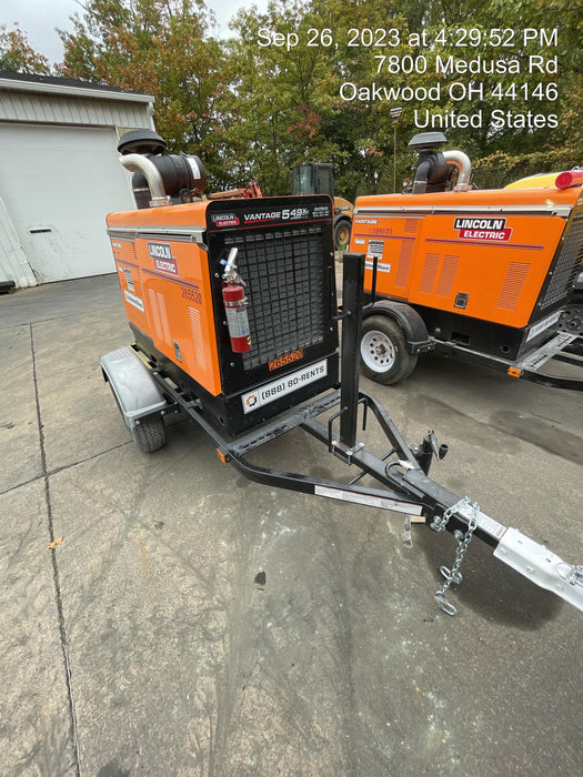 2022 Lincoln Electric Vantage 549X Crosslink Technology, Trailer Mounted, ES Decals, T3