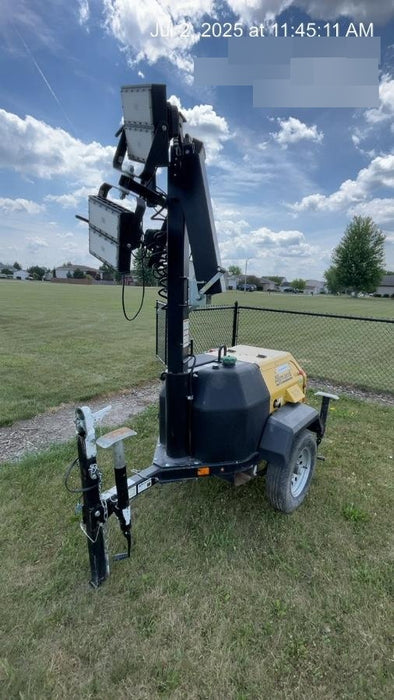 2022 Allmand NLV3GR (4) LED Light Fixture 350W, 23' Vertical Mast, 3kW Prime, Towable, Deep Sea L401, Leveling Jacks, Yanmar T4F 5.8hp