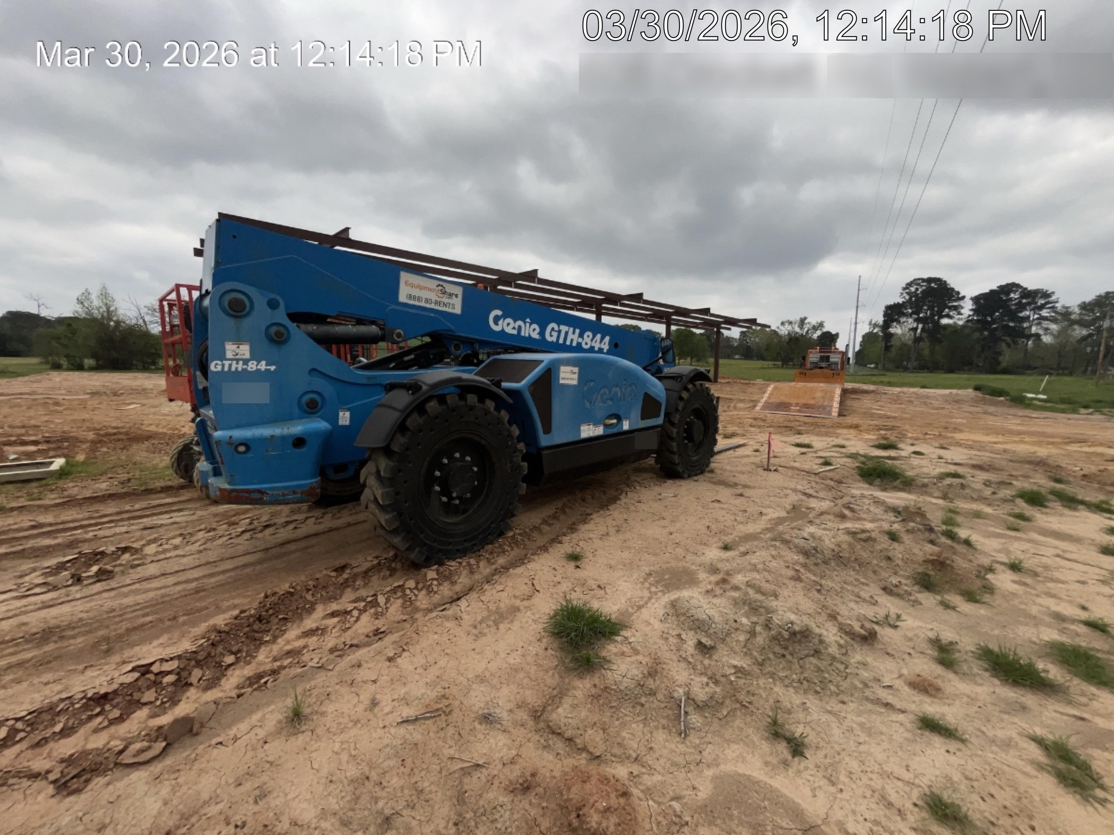 2018 Genie GTH-844 GTH-844 w/Open ROPS, Solid Tires, beacon/work lights, 60" carriage/forks