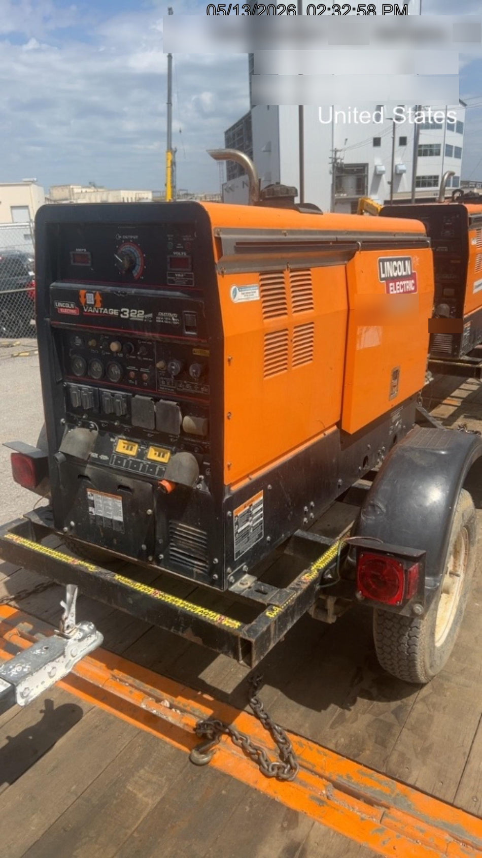 2021 Lincoln Electric Vantage 322 Vantage 322 Ready Pak 3 w/ Decals, ORANGE (includes trailer, cable rack, fender light kit) NO Telematics