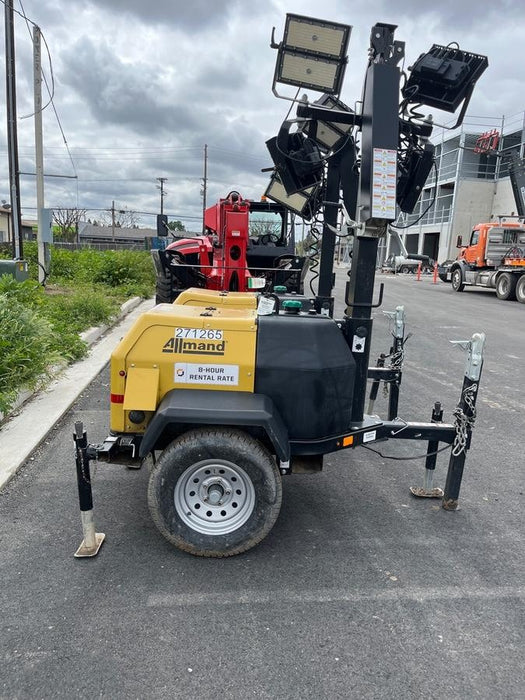 2022 Allmand NLV3GR (4) LED Light Fixture 350W, 23' Vertical Mast, 3kW Prime, Towable, ES Decals, T3