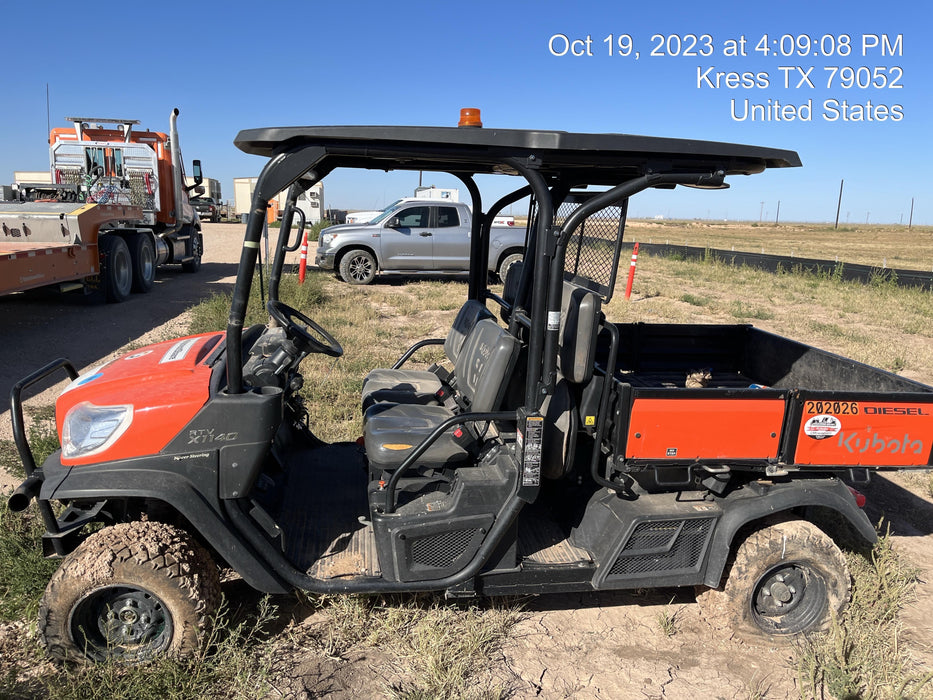 2022 Kubota RTV-X1140W-H Plastic Canopy, Windshield Acrylic Clear, LED Strobe Light, Wire Harness Kit, Back up Alarm