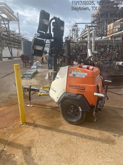 2025 Generac MLTS-4 Diesel, Mitsubishi L2E, 7.1 hp @1800 rpm, Flex Switch 120V Input, Powerzone Controller, (4) 320W LED Lights, 4kW Generator, 39.9 Gal Fuel Tank, 2" Ball, ES Decals