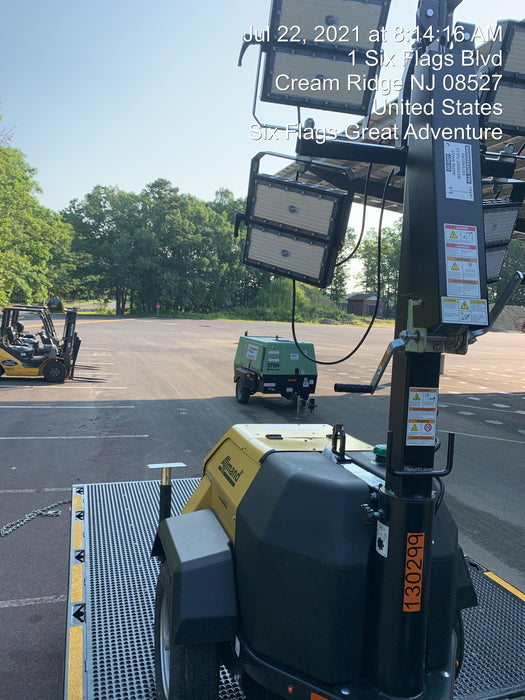 2021 Allmand NLV3GR (4) LED Light Fixture 350W, 23' Vertical Mast, 3kW Prime, Towable, Deep Sea L401, Leveling Jacks, Yanmar T4F 5.8hp