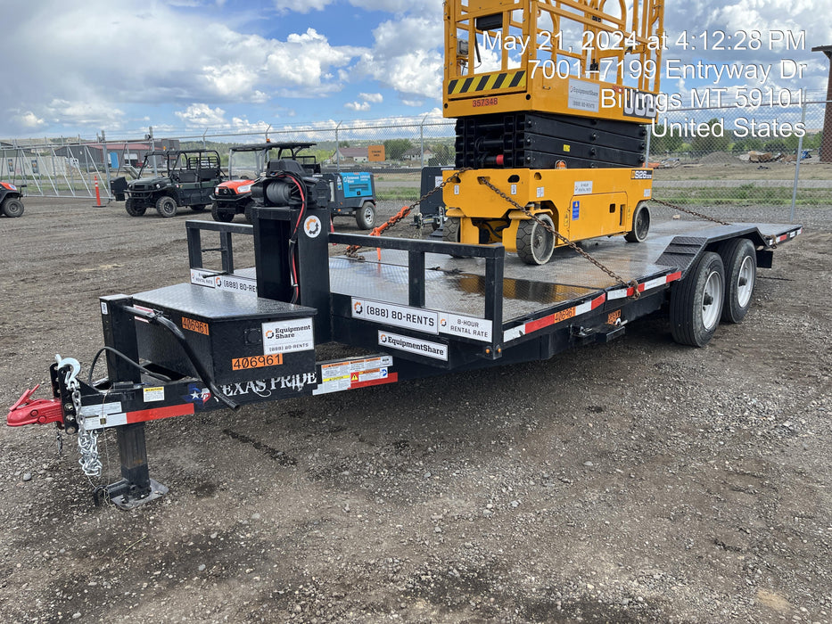 2024 TEXAS PRIDE TRAILERS 21' Lowboy Gravity Tilt Bed 14K Bumper Pull Trailer