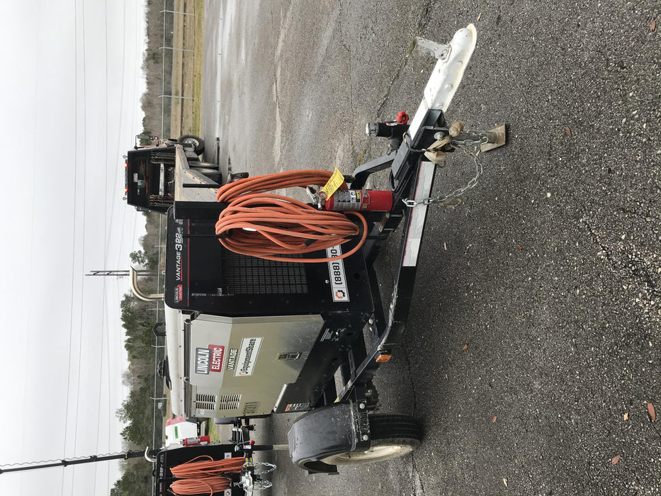 2019 Lincoln Electric Vantage 322 Ready-Pak 3, Two Wheel Trailer, Fender and Light Kit, Cable Rack