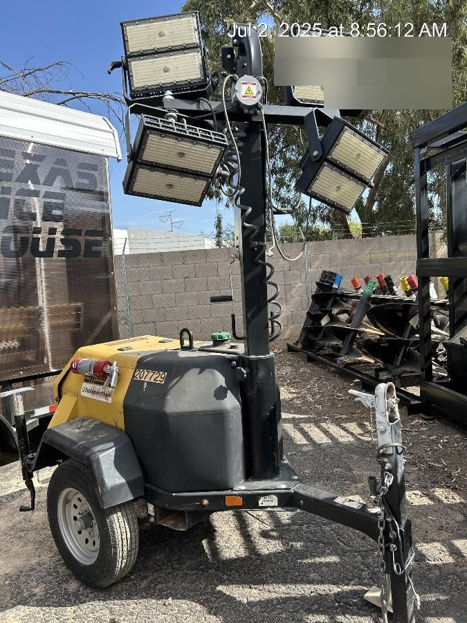 2022 Allmand NLV3GR (4) LED Light Fixture 350W, 23' Vertical Mast, 3kW Prime, Towable, Deep Sea L401, Leveling Jacks, Yanmar T4F 5.8hp
