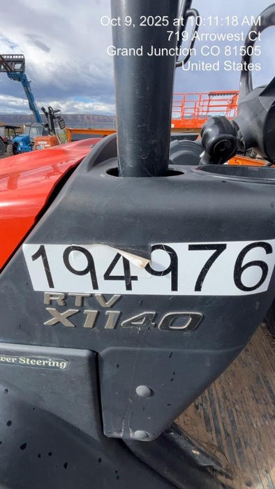 2022 Kubota RTV-X1140W-H Plastic Canopy, Windshield Acrylic Clear, LED Strobe Light, Wire Harness Kit, Back up Alarm