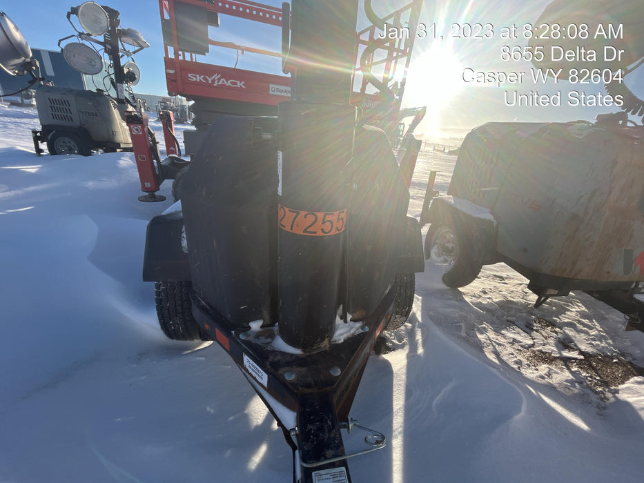 2022 Allmand NLV3GR (4) LED Light Fixture 350W, 23' Vertical Mast, 3kW Prime, Towable, ES Decals, T3 no