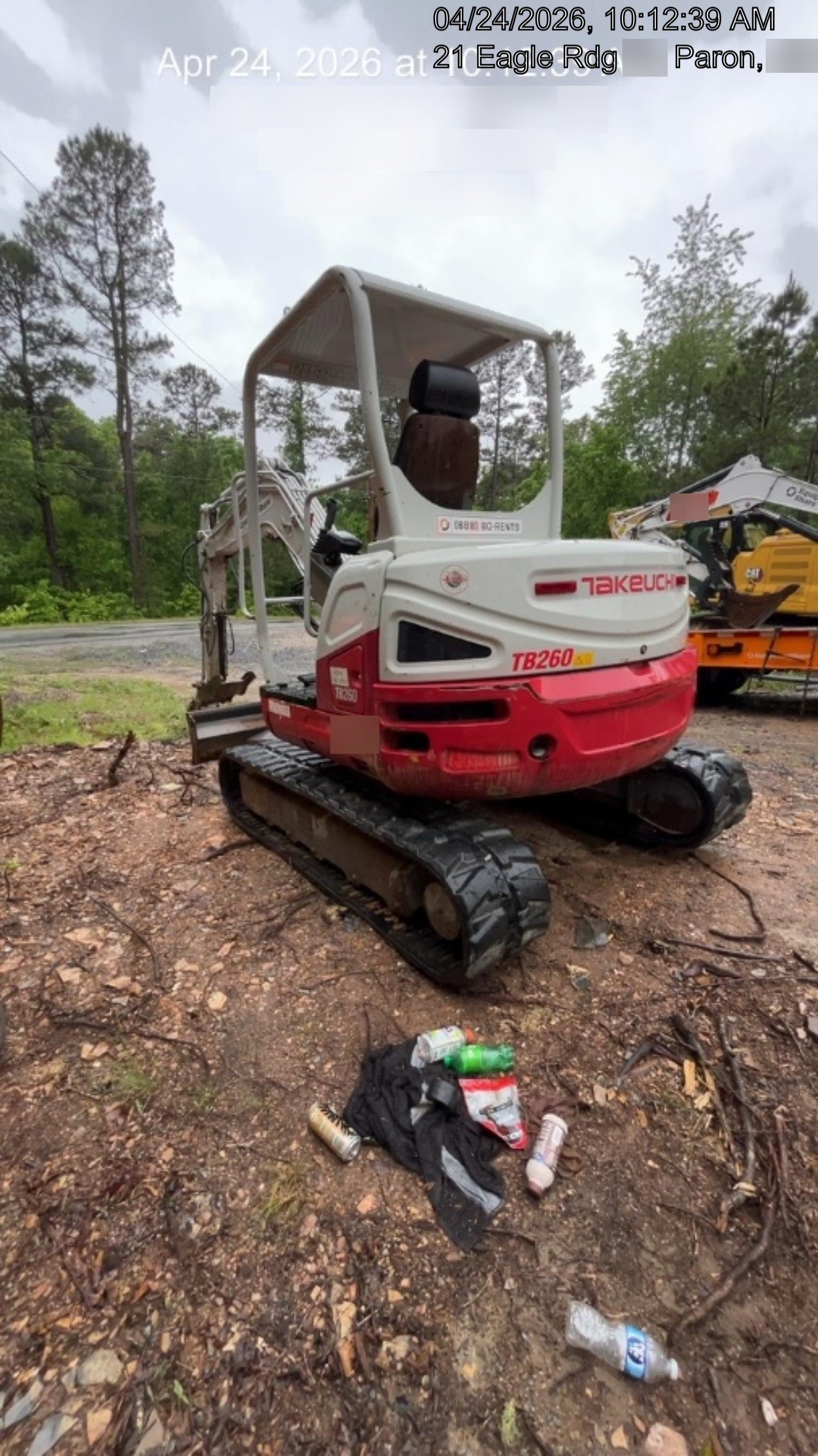 2019 Takeuchi TB260 Takeuchi TB260 Canopy w/Rubber Tracks, Auxiliary Hydraulics, Standard Blade, Manual QC, 12 / 18 / 24" Buckets, Hydraulic Thumb Installed