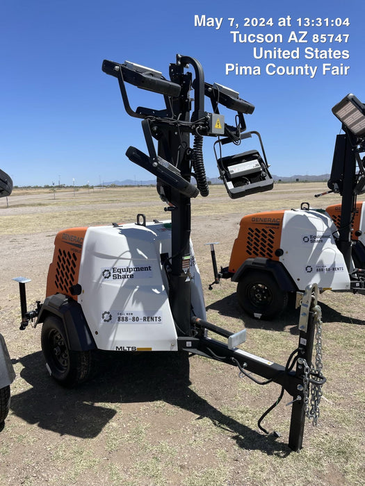 2024 Generac MLT2 Diesel, Flex Switch 120V Input, Powerzone Controller, 
(4) 320W LED Lights, 4kW Generator, 39.9 Gal Fuel Tank, 2" Ball, T3