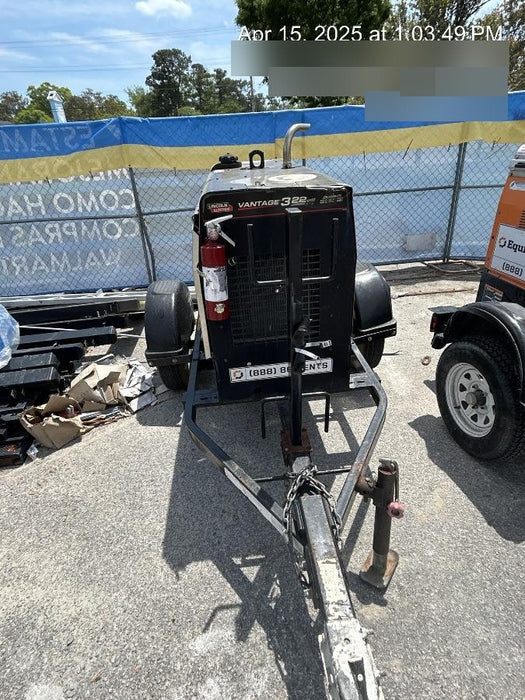 2019 Lincoln Electric Vantage 322 Ready-Pak 3, Two Wheel Trailer, Fender and Light Kit, Cable Rack