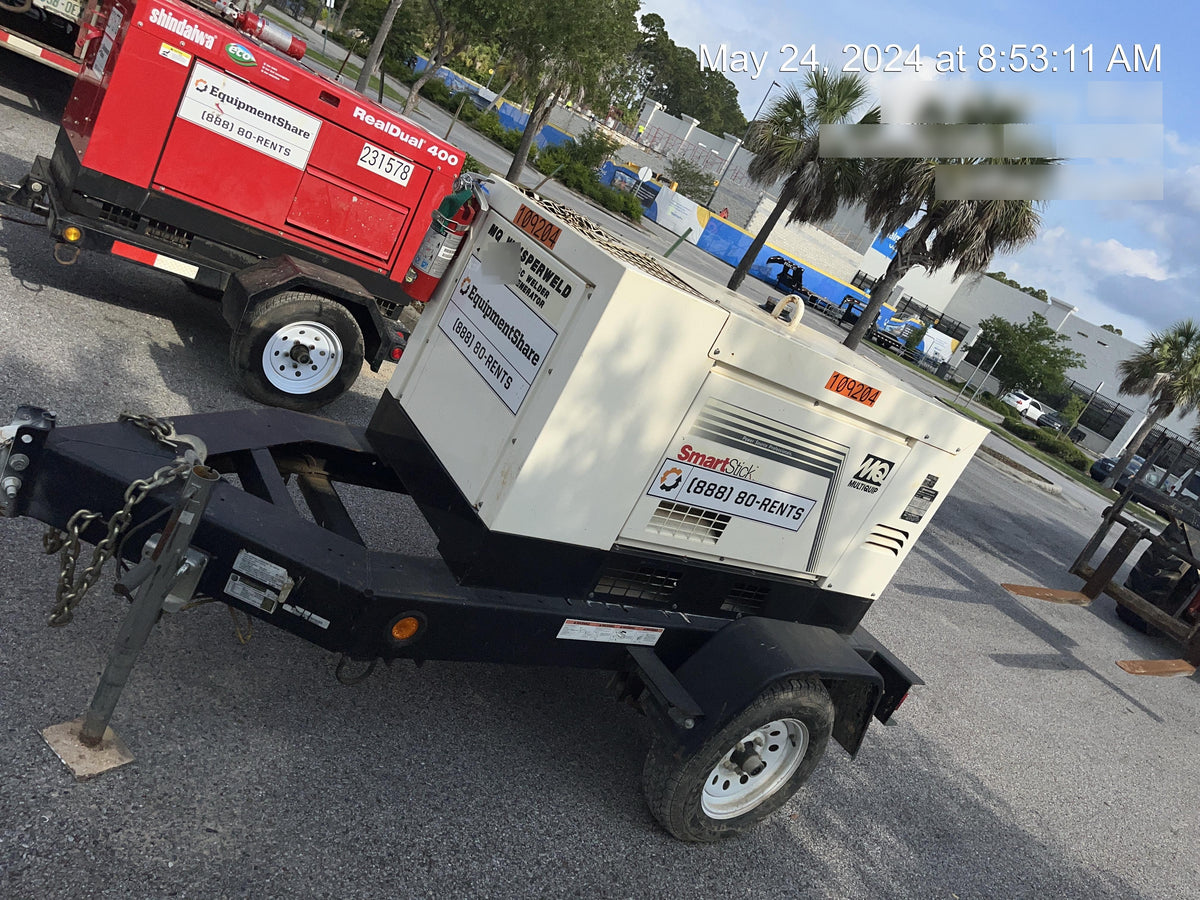 2020 Multiquip DLW400ESA4 400 amp Welder, 14kW, 120/240V, T4F Kubota, Trailer