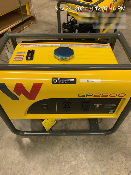 2021 Wacker Neuson GP2500A Standard 2.5kW Generator