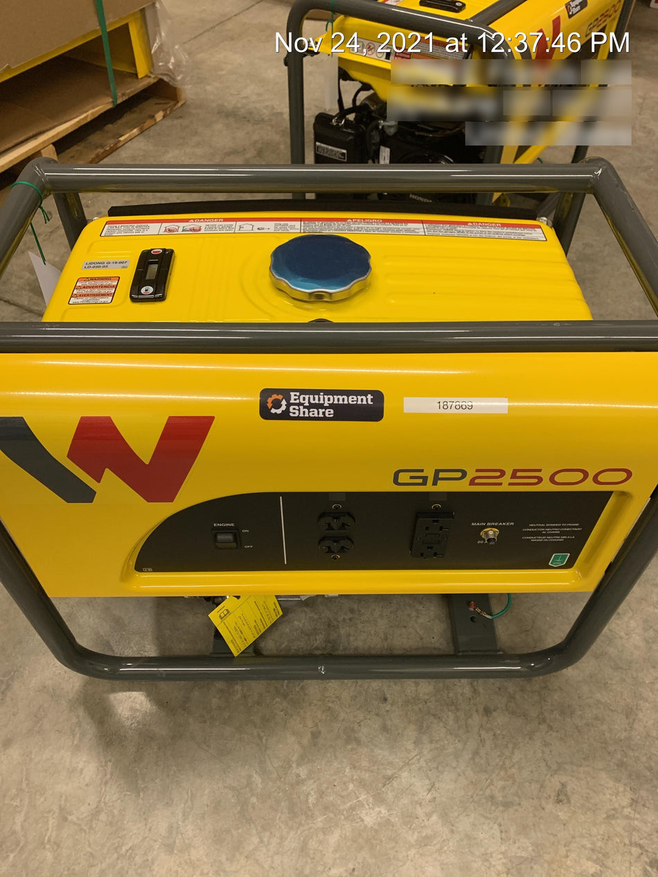 2021 Wacker Neuson GP2500A Standard 2.5kW Generator