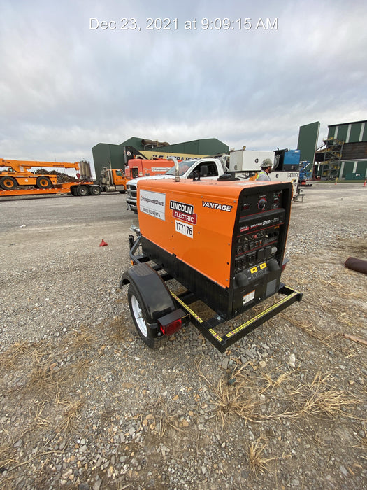 2021 Lincoln Electric Vantage 322 Vantage 322 Ready Pak 3 w/ Decals, ORANGE (includes trailer, cable rack, fender light kit) NO Telematics