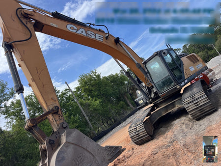 2017 Case CX350D CAB A/C, 13'-3" ARM, STEEL TRACKS