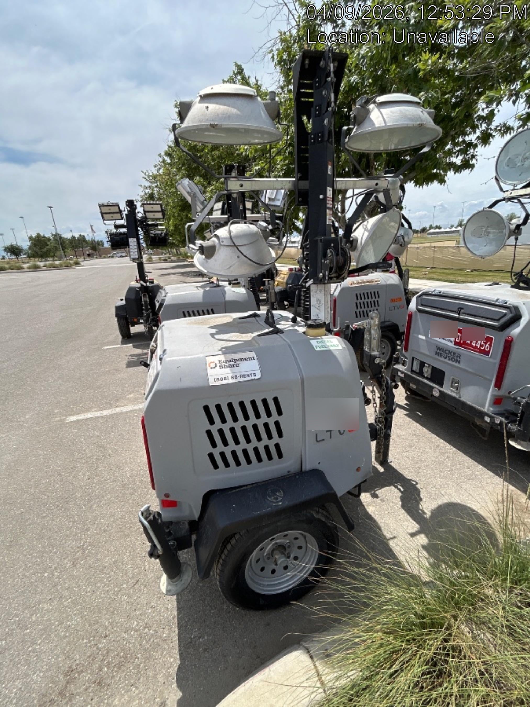 2019 Wacker Neuson LTV6L-MH Wacker Neuson LTV6L Mobile Light Tower w/Fuel Level Sensor Installed