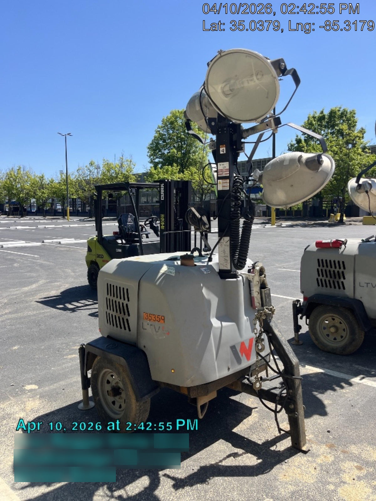 2019 Wacker Neuson LTV6L-MH Wacker Neuson LTV6L Mobile Light Tower w/Fuel Level Sensor Installed