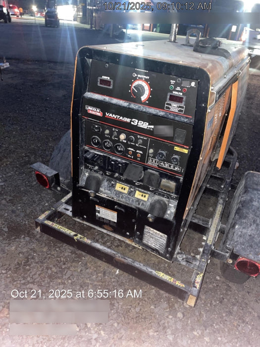 2021 Lincoln Electric Vantage 322 Vantage 322 Ready Pak 3 w/ Decals, ORANGE (includes trailer, cable rack, fender light kit) NO Telematics