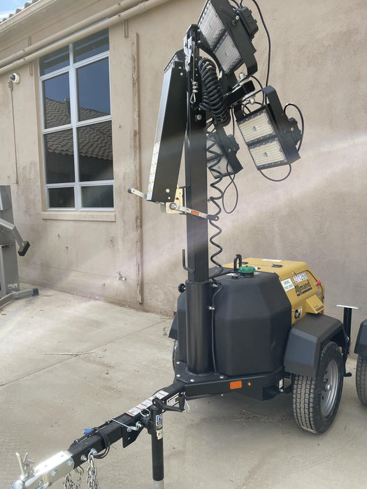 2022 Allmand NLV3GR (4) LED Light Fixture 350W, 23' Vertical Mast, 3kW Prime, Towable, ES Decals, T3