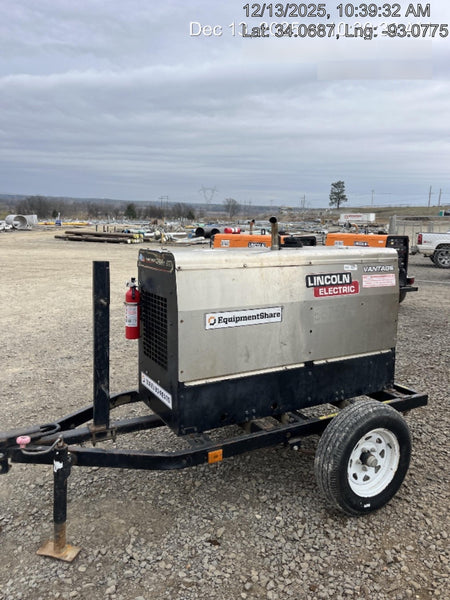 2019 Lincoln Electric Vantage 322 Welder Ready-Pak 3, Two wheel trailer, Fender and Light kit, Cable Rack