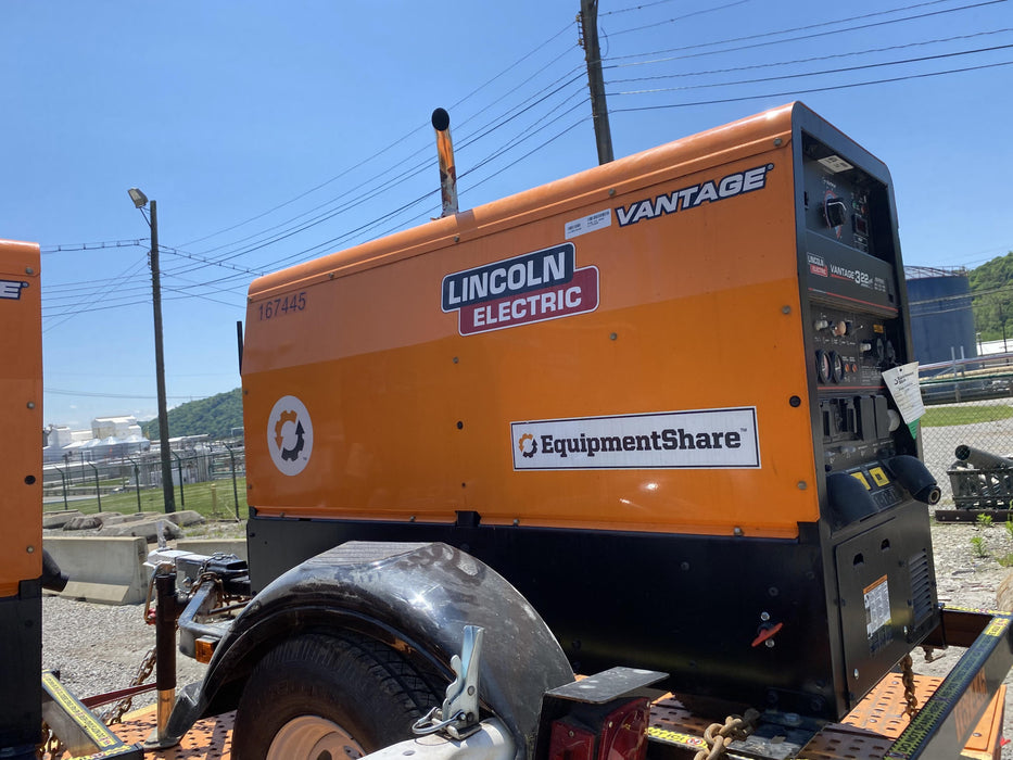 2021 Lincoln Electric Vantage 322 Vantage 322 Ready Pak 3 w/ Decals, ORANGE (includes trailer, cable rack, fender light kit) NO Telematics