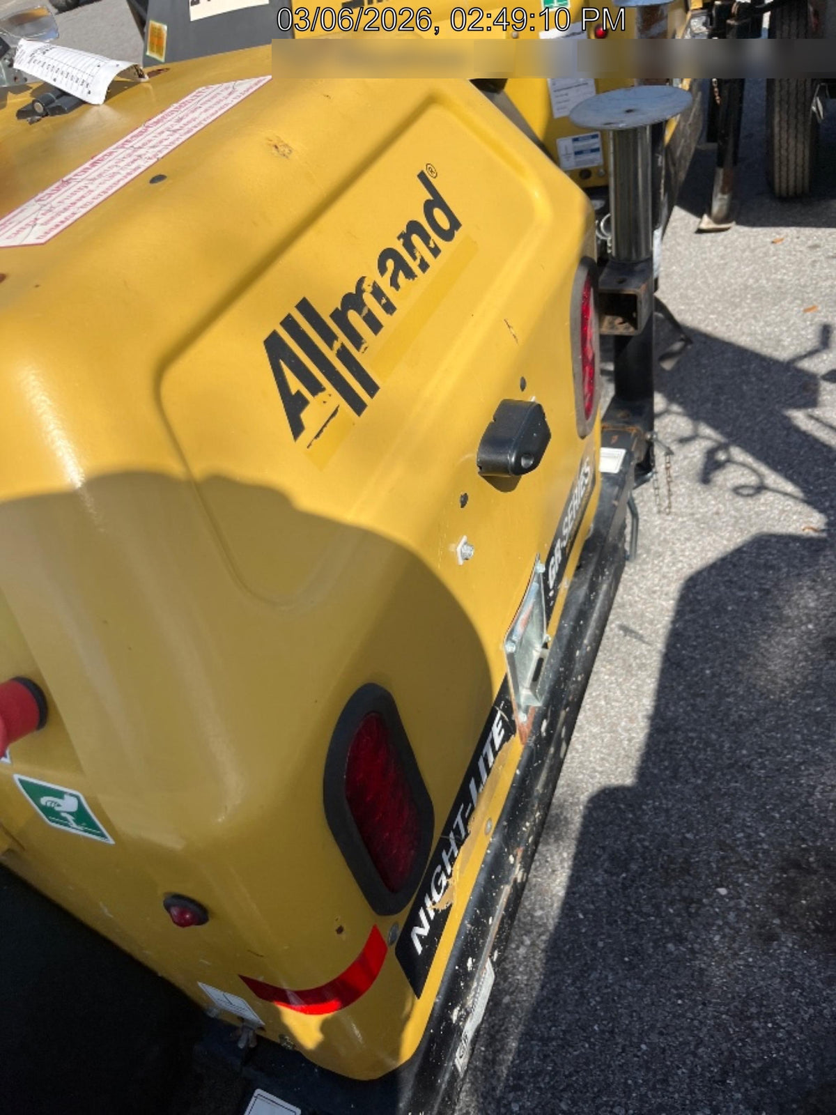 2022 Allmand NLV3GR (4) LED Light Fixture 350W, 23' Vertical Mast, 3kW Prime, Towable, Deep Sea L401, Leveling Jacks, Yanmar T4F 5.8hp