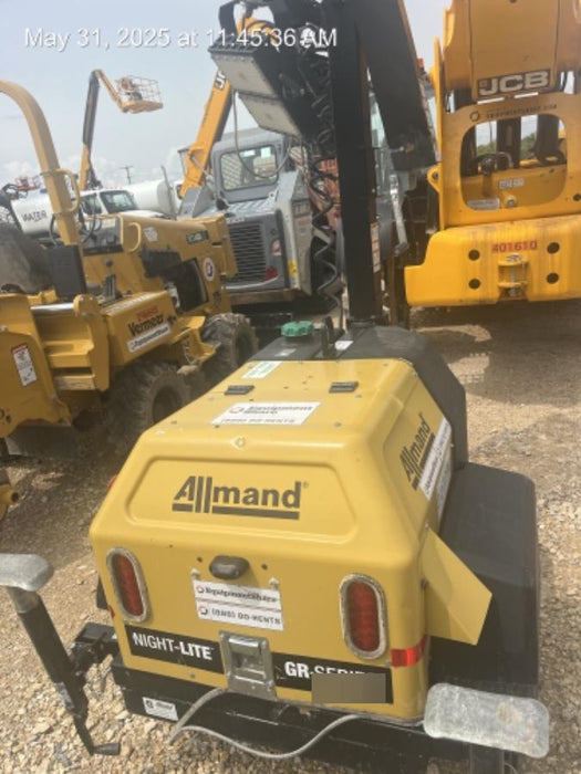 2022 Allmand NLV3GR (4) LED Light Fixture 350W, 23' Vertical Mast, 3kW Prime, Towable, Deep Sea L401, Leveling Jacks, Yanmar T4F 5.8hp