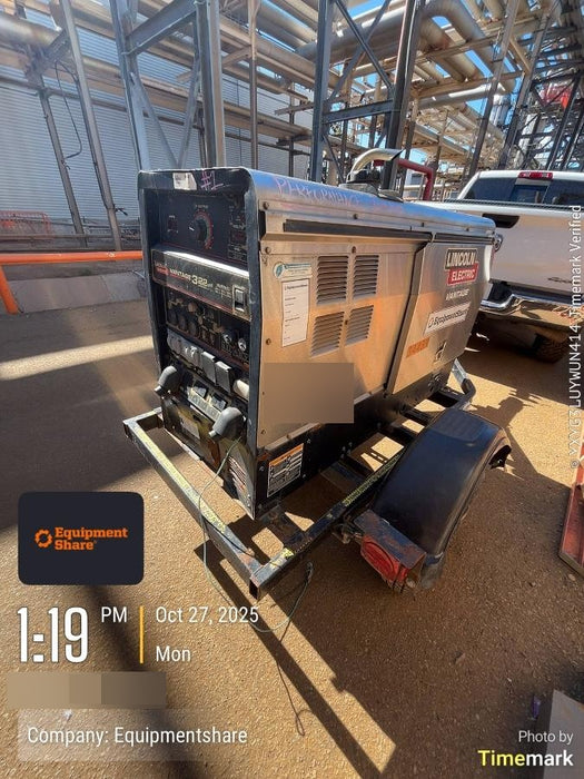 2019 Lincoln Electric Vantage 322 Welder Ready-Pak 3, Two wheel trailer, Fender and Light kit, Cable Rack