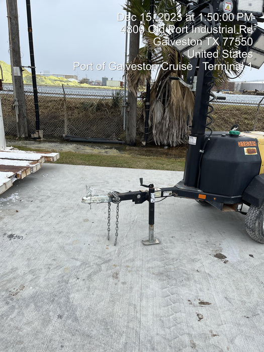 2022 Allmand NLV3GR (4) LED Light Fixture 350W, 23' Vertical Mast, 3kW Prime, Towable, Deep Sea L401, Leveling Jacks, Yanmar T4F 5.8hp