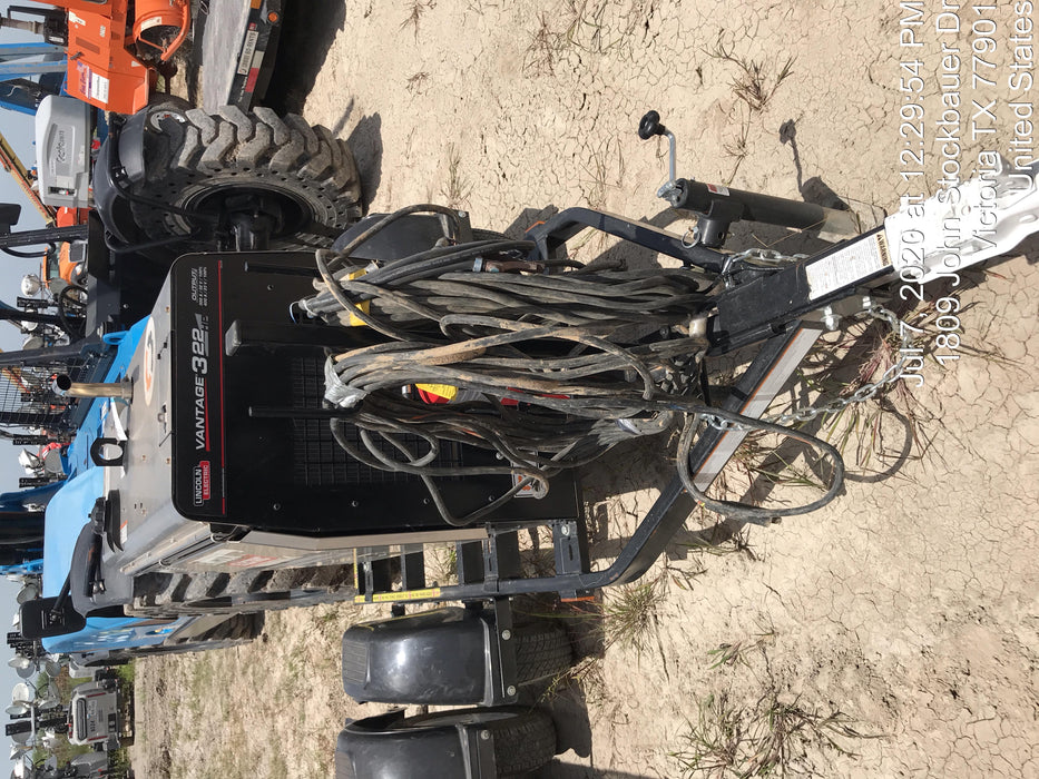 2019 Lincoln Electric Vantage 322 Ready-Pak 3, Two Wheel Trailer, Fender and Light Kit, Cable Rack