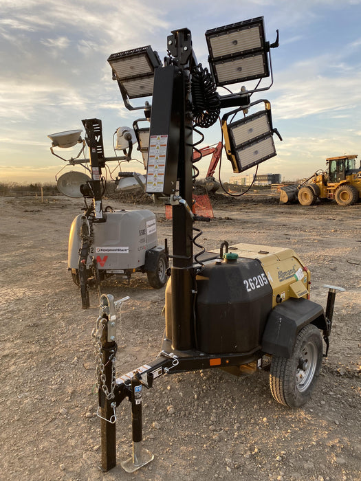 2022 Allmand NLV3GR (4) LED Light Fixture 350W, 23' Vertical Mast, 3kW Prime, Towable, ES Decals, T3