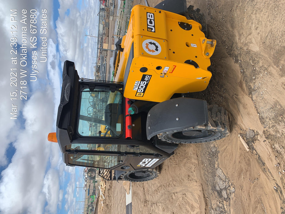 2020 JCB 505-20TC Cab/Heat/Air, Solid Tires, Work Lights, Beacon, Aux Hydraulics, Back up Alarm, ES Decals