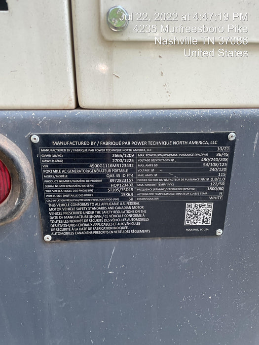 2021 ATLAS COPCO QAS45 CWK