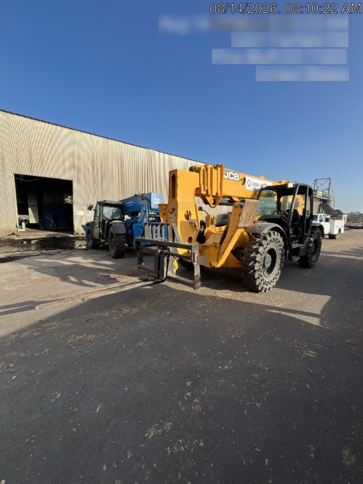 2019 JCB 510-56 Canopy, 74 HP, Solid Tires, STD Worklight, Beacon, Aux Hydraulics, Lifting Eye, Back up Alarm w/66" Carriage/60" Forks
