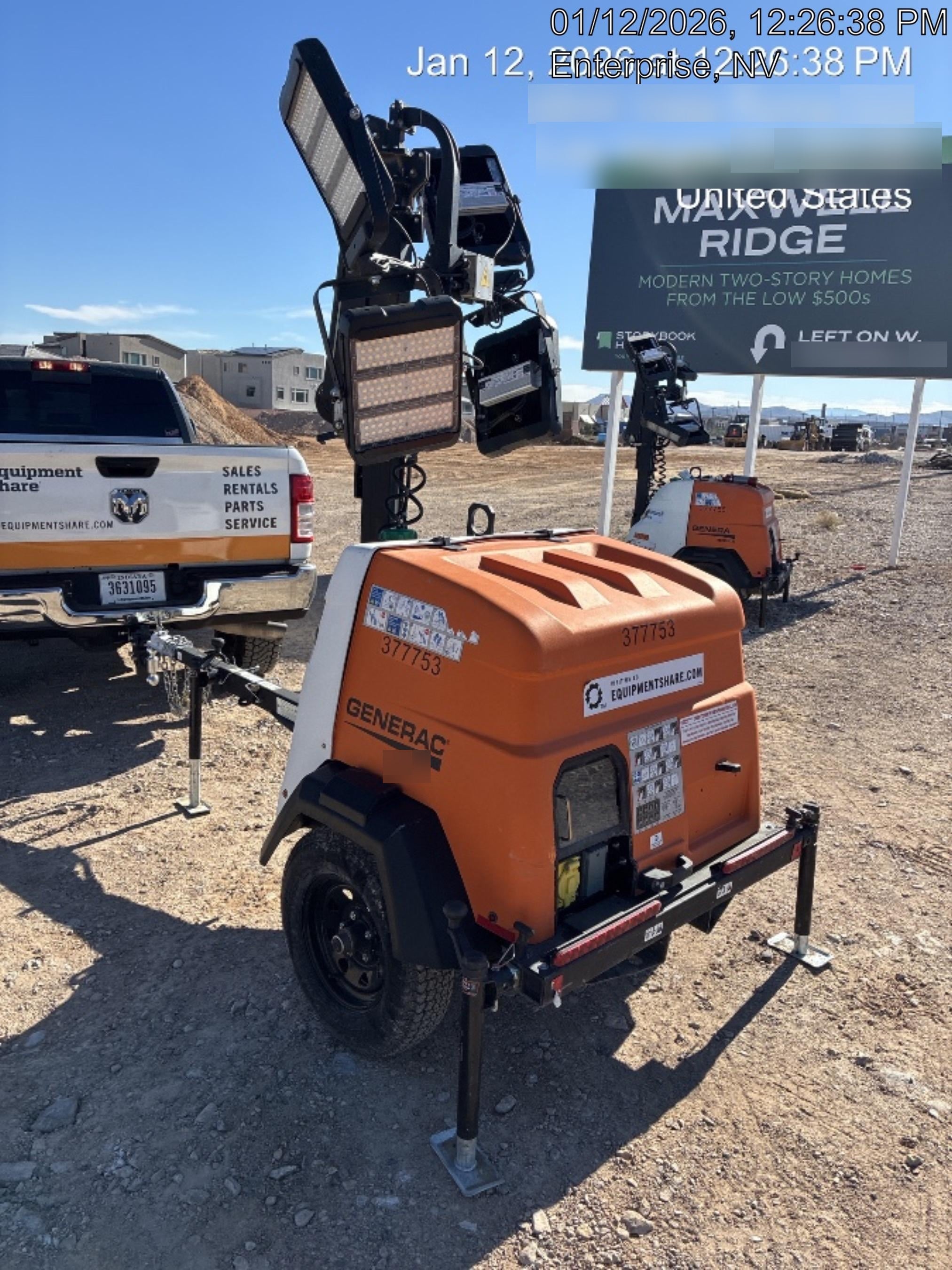 2023 Generac MLT2 Diesel, Flex Switch 120V Input, Powerzone Controller, 
(4) 320W LED Lights, 4kW Generator, 39.9 Gal Fuel Tank, 2" Ball, T3