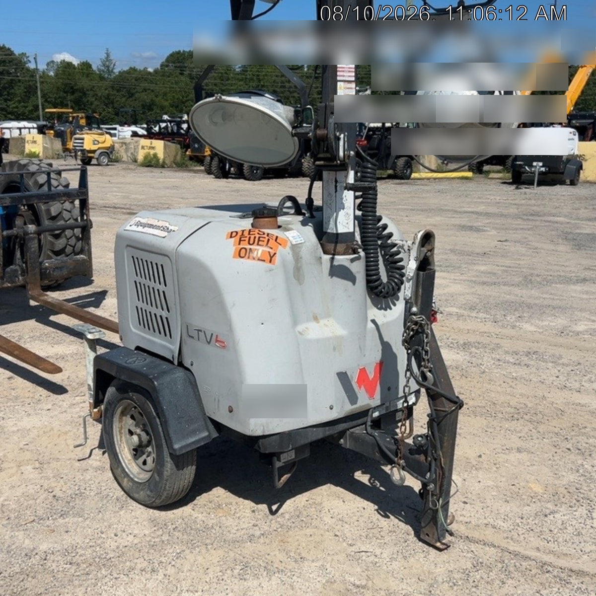 2018 Wacker Neuson LTV6K-MH Wacker Neuson LTV6K Mobile Light Tower w/Fuel Level Sensor Installed