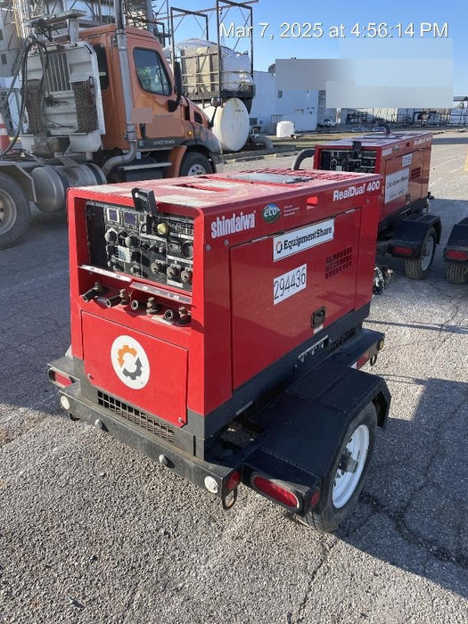 2023 Shindaiwa DGW400MDL Kubota D902 Engine, 23 HP, Dual Op Welder, Wire, Arc, Droop Stick, Tig, and CC Stick Functionality, Simulphase, 3 Phase and 1 Phase Gen Output, Single Axle NB Trlr, Slr Trckl Chrg 12V 12W, Fire Ext