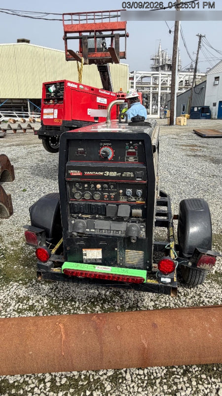 2019 Lincoln Electric Vantage 322 Ready-Pak 3, Two Wheel Trailer, Fender and Light Kit, Cable Rack