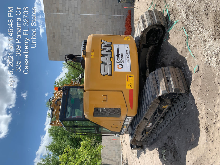 2020 Sany SY155U Rubber Tracks, Front Blade