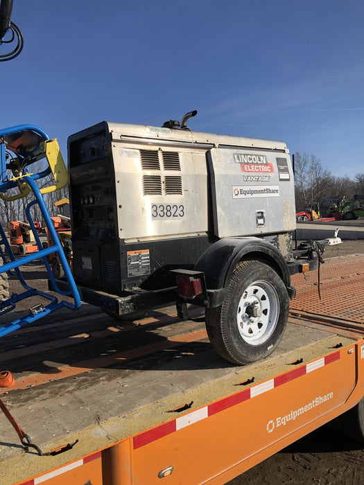 2019 Lincoln Electric Vantage 322 Welder Ready-Pak 3, Two wheel trailer, Fender and Light kit, Cable Rack