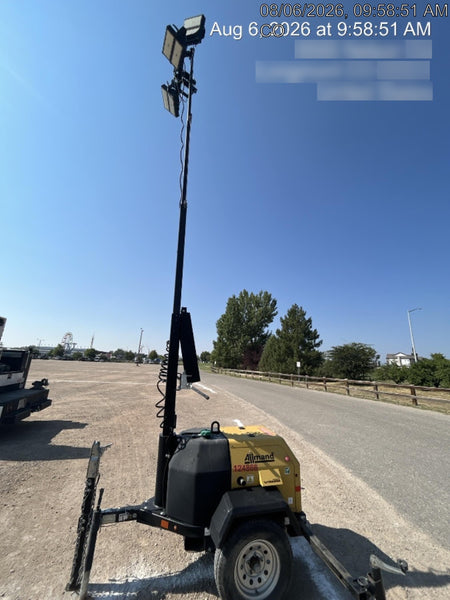 2020 Allmand NLV3GR (4) LED Light Fixture 350W, 23' Vertical Mast, 3kW Prime, Towable, Deep Sea L401, Leveling Jacks, Yanmar T4F 5.8hp