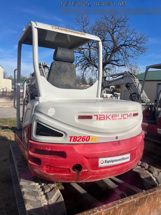 2019 Takeuchi TB260 Takeuchi TB260 Canopy w/Rubber Tracks, Auxiliary Hydraulics, Standard Blade, Manual QC