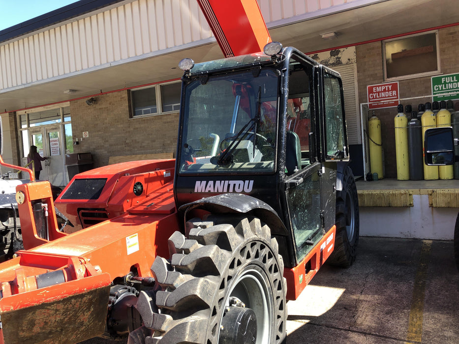 2020 Manitou MTA12055SER3 Cab/Heat/Air, Solid Tires, Amber Strobe, Lift Hook w/66" Carriage, 60" Forks