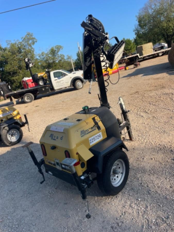 2022 Allmand NLV3GR (4) LED Light Fixture 350W, 23' Vertical Mast, 3kW Prime, Towable, Deep Sea L401, Leveling Jacks, Yanmar T4F 5.8hp
