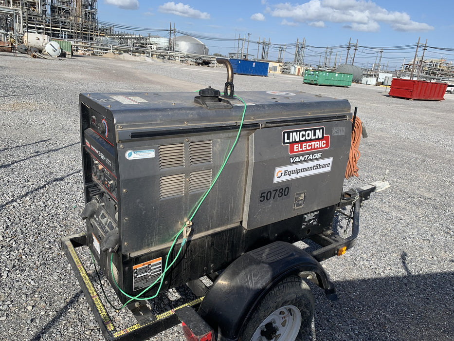2019 Lincoln Electric Vantage 322 Welder Ready-Pak 3, Two wheel trailer, Fender and Light kit, Cable Rack